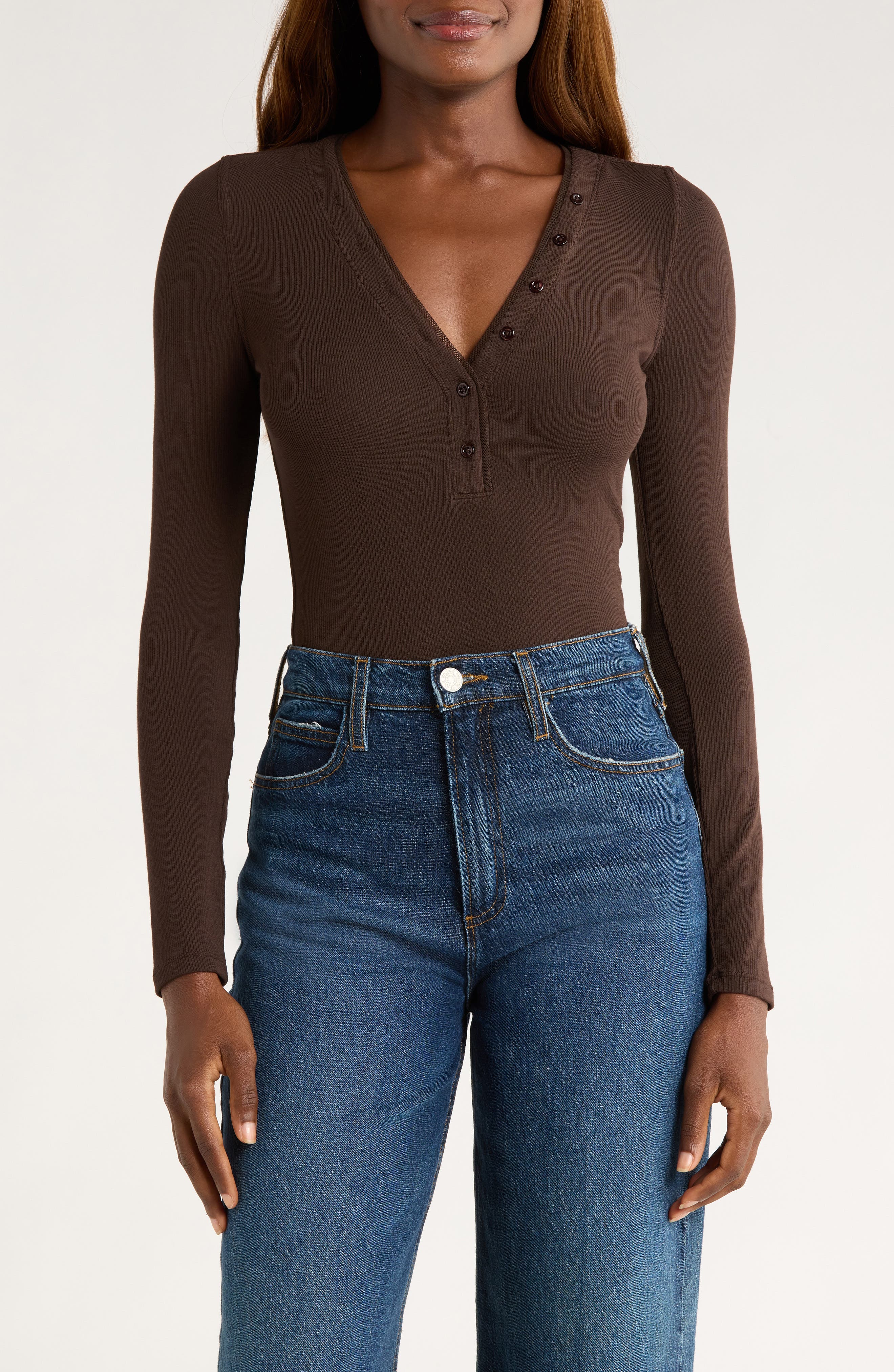 FRAME The Mesh Trim Rib Henley