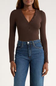 FRAME The Mesh Trim Rib Henley