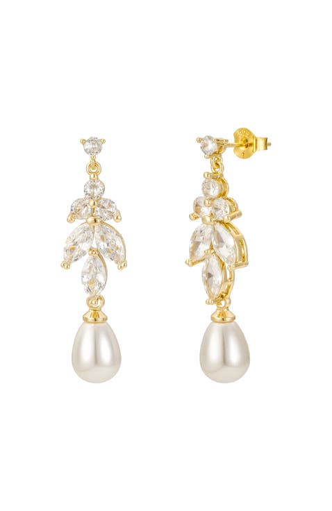 Leo Pearl and Crystal Drop Earrings