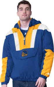 STARTER Men's Starter Royal/Gold Golden State Warriors Charger Half-Zip Pullover Jacket