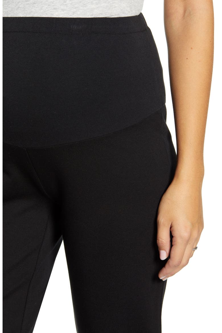 Straight Leg Maternity Trousers, Alternate, color, BLACK