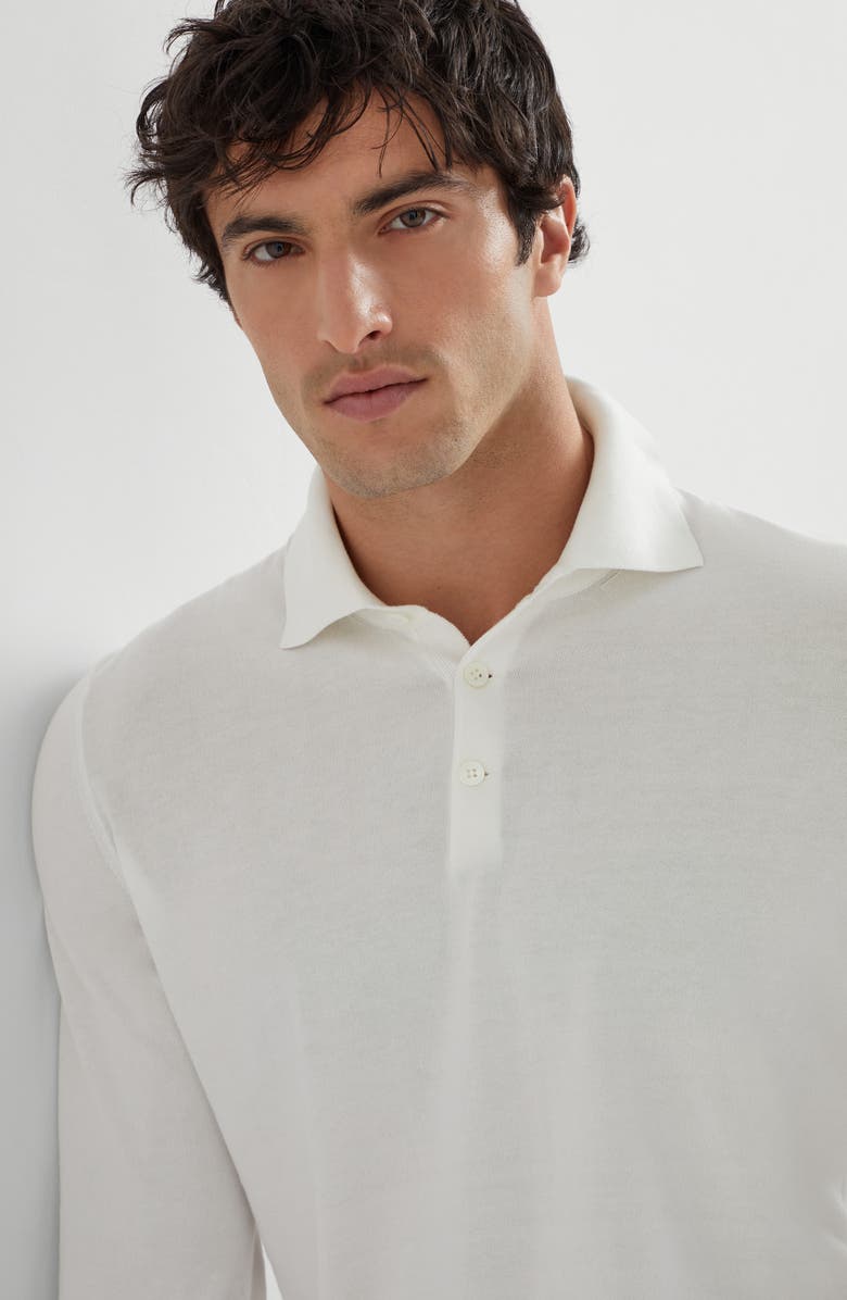 Brunello Cucinelli Polo-style sweater, Alternate, color, Panama