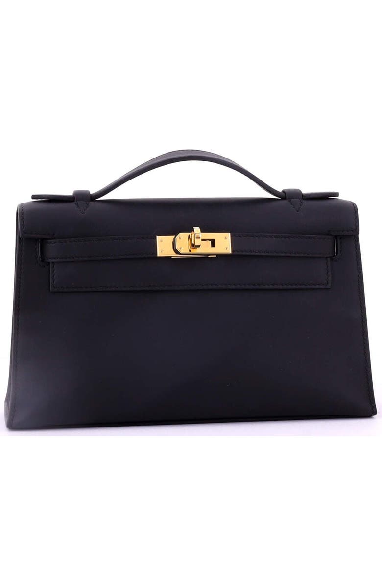 Pre-Owned Hermes Kelly Pochette Swift, Alternate, color, Noir
