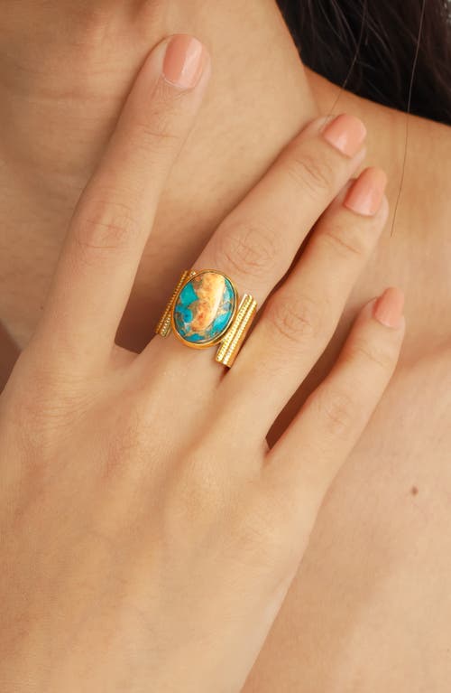 Ys Gems Oval Gemstone Ring In Orange