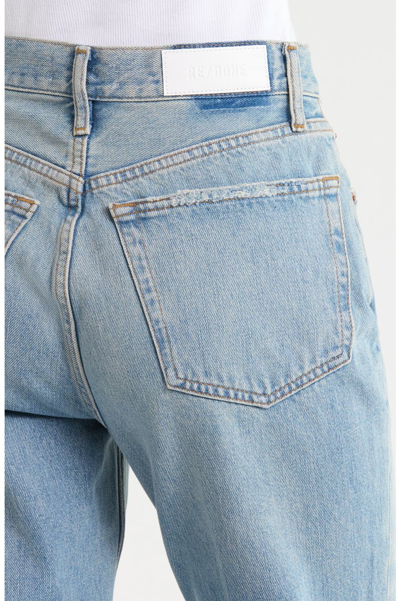 Pipe Distressed High Waist Jeans, Alternate, color, WORN BLUE
