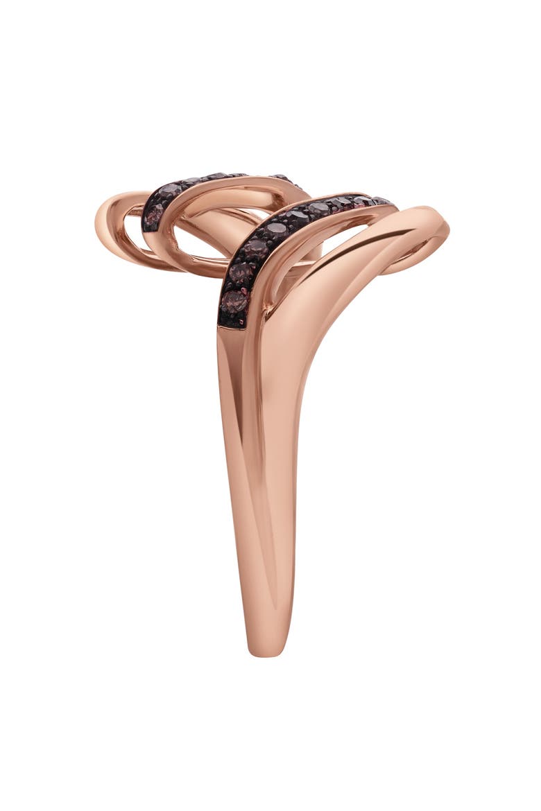 Melrose Sterling Silver 0.13 Ct Diamond Multi-Band Ring, Alternate, color, Pink Rhodium Sterling Silver