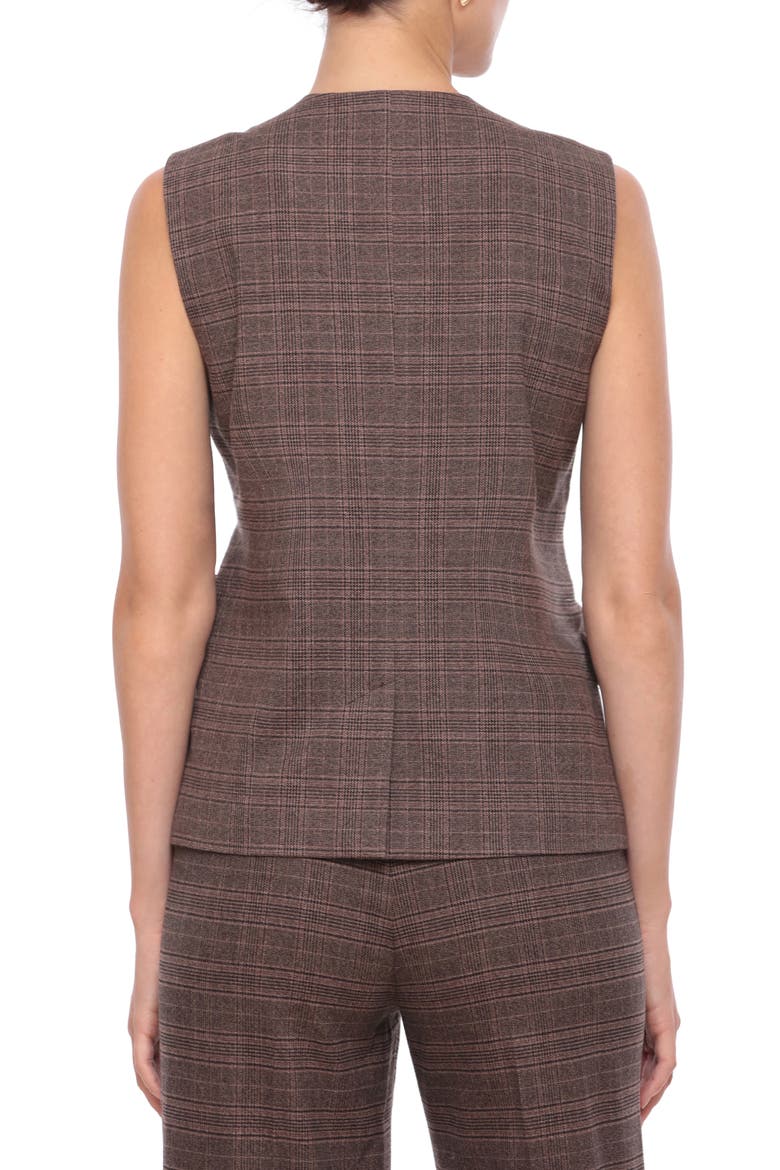 Plaid Vest, Alternate, color, DARK BROWN