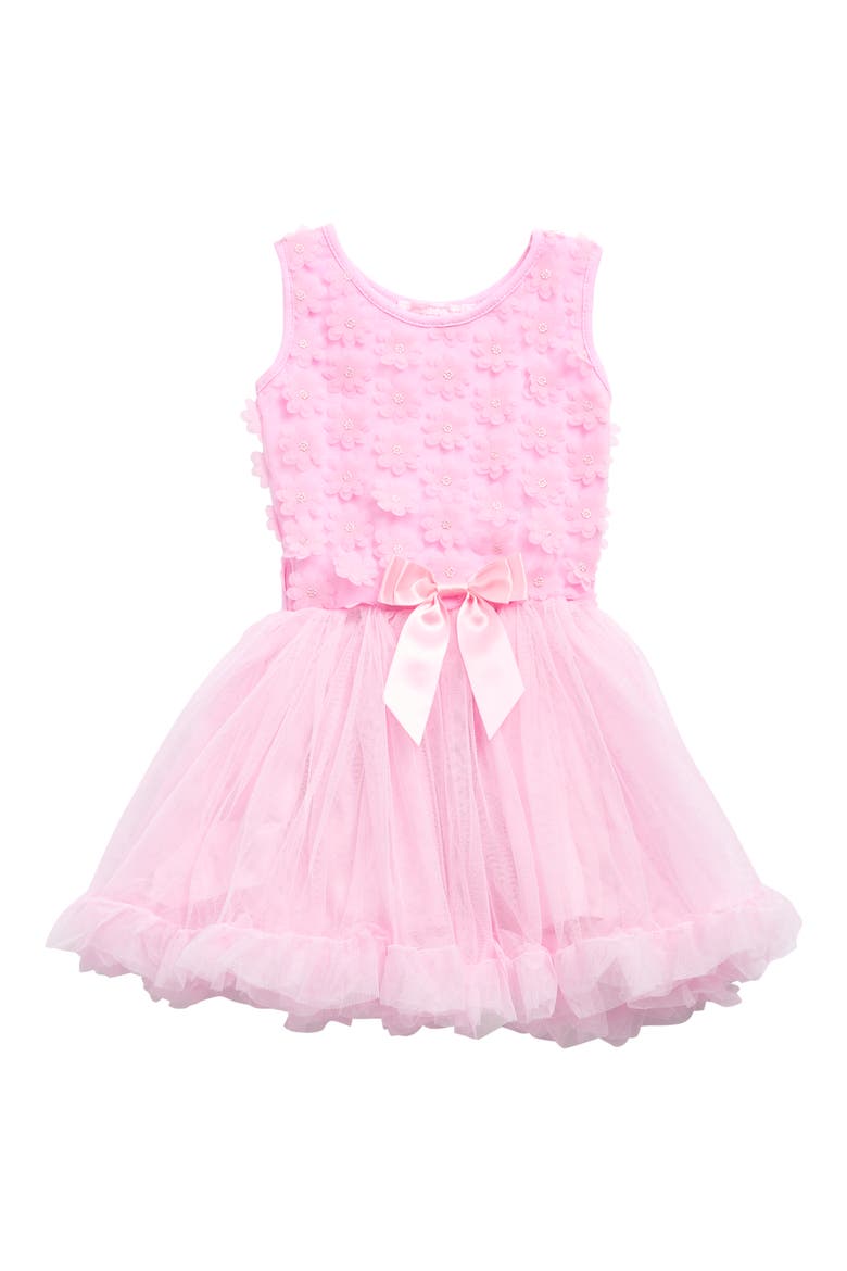 Kids' 3D Flower Pettidress, Main, color, PINK