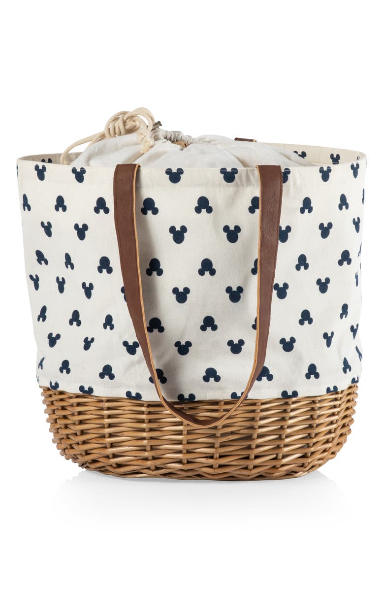 Picnic Time x Disney<sup>®</sup> Mickey Mouse Coronado Basket Tote, Main, color, Beige