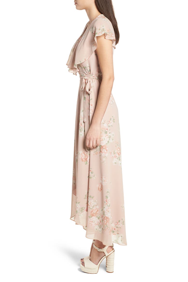 Polermo Wrap Maxi Dress, Alternate, color, BLUSH FLORAL