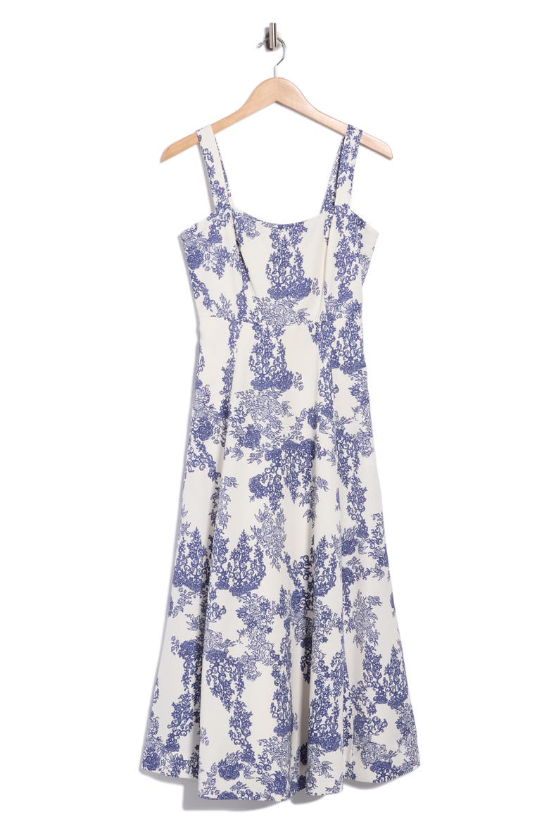 Lena Shine Fit & Flare Dress, Main, color, IVORY TOILE COMBO