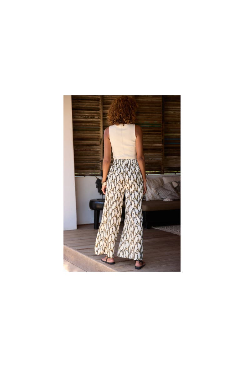 Print Wide Leg Pants, Alternate, color, Beige-Khaki