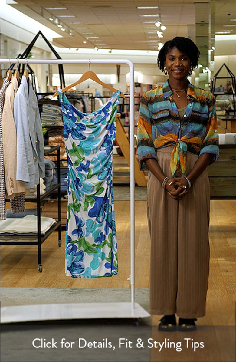 Delaney Floral Cowl Neck Dress, sales video thumbnail