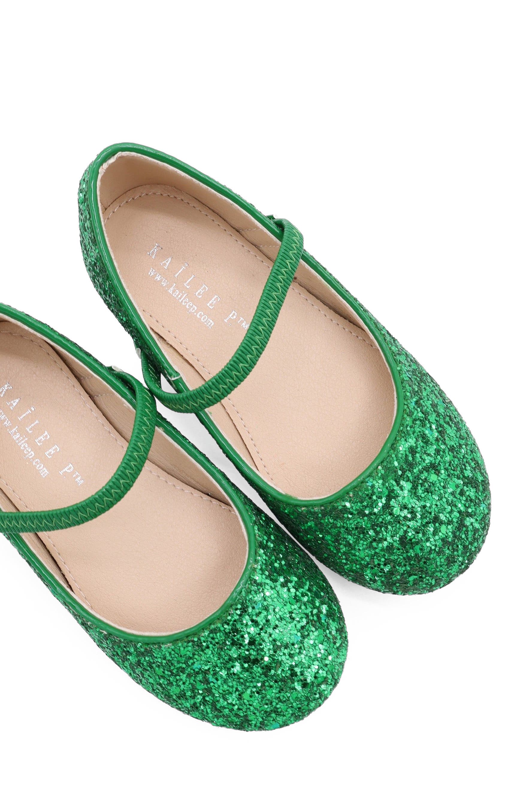 Ridley-RG Rock Glitter Mary Jane Ballet Flats, Alternate, color, Green