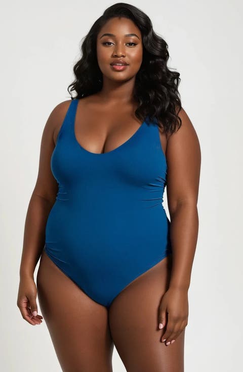 Plus Size Mila One-Piece Swimsuit With Built-In Bra and Tummy Control