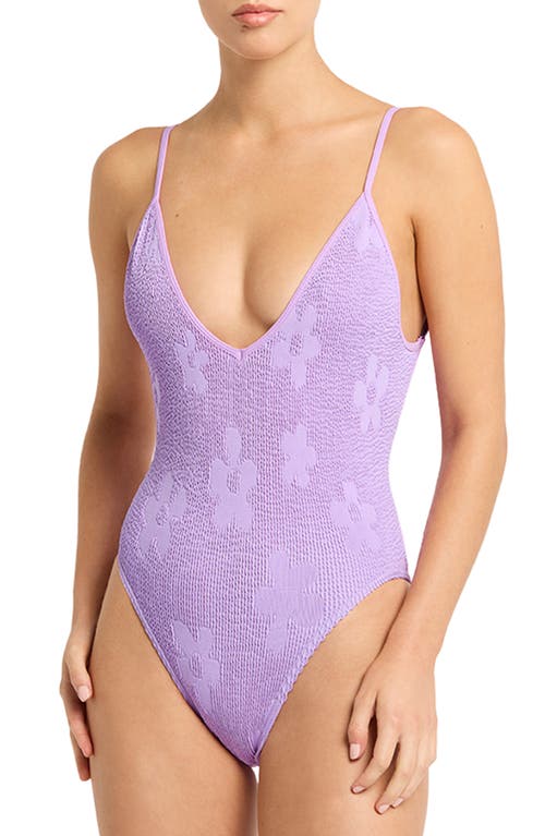Bondeye Bond-eye Elena 2.0 Ring One-piece Swimsuit In Lavender Floral