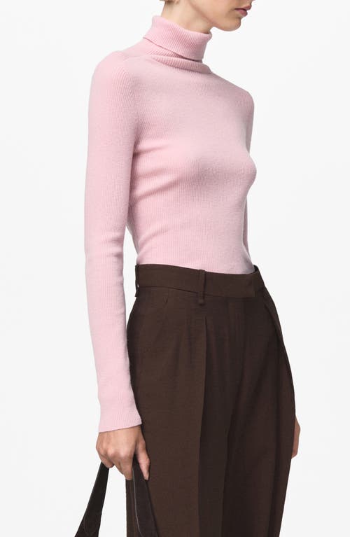 Mango Turtleneck Wool Sweater In Pink