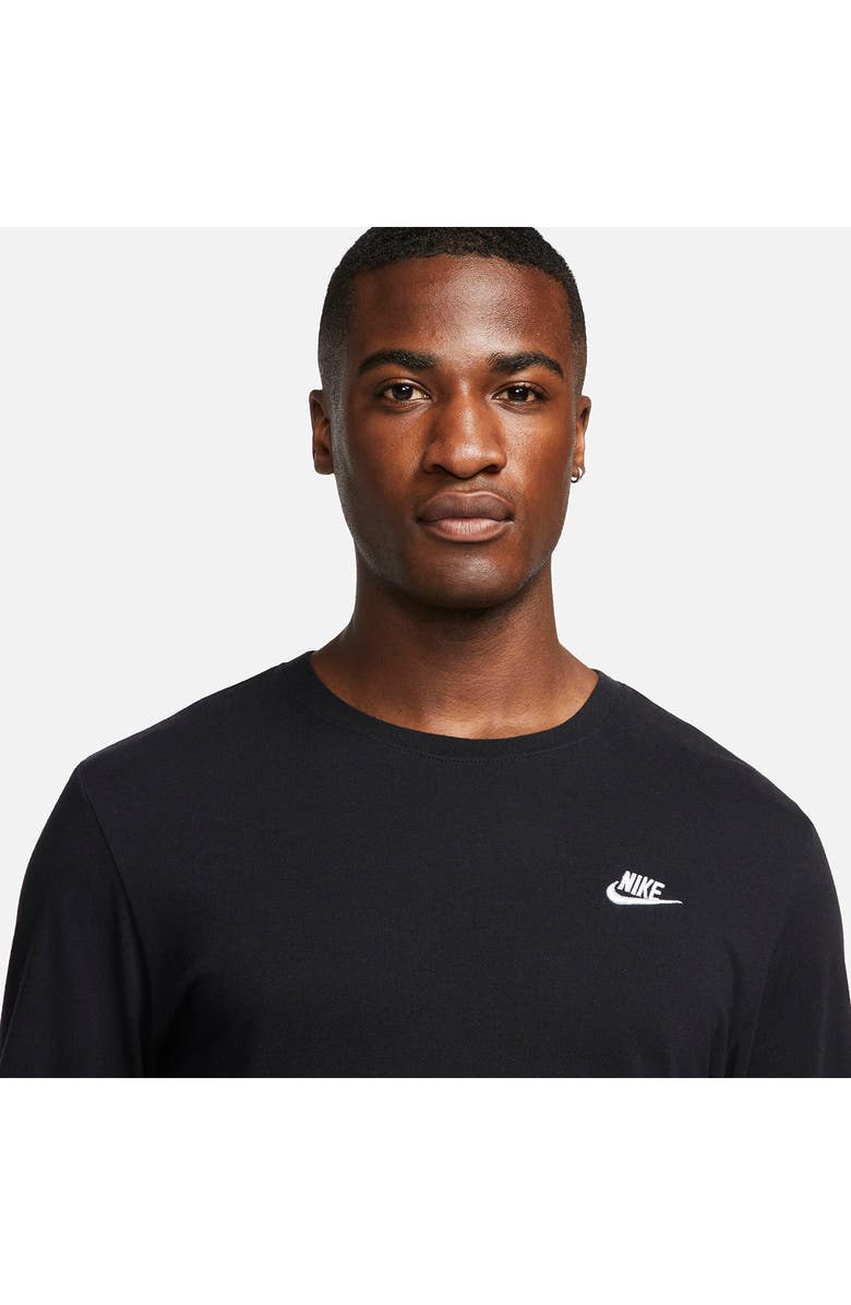 Nike Sportswear Club Long Sleeve T-Shirt, Alternate, color, Black/White