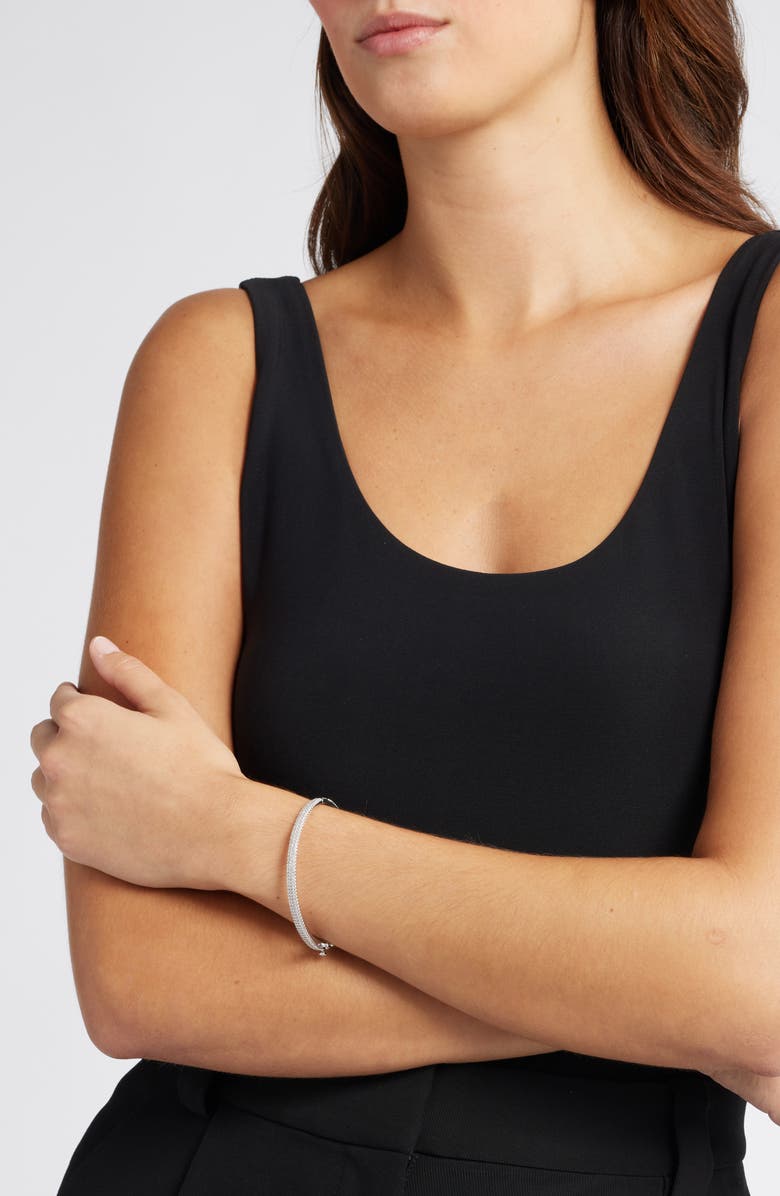 Nordstrom Pavé Cubic Zirconia Bangle, Alternate, color, Clear- Silver