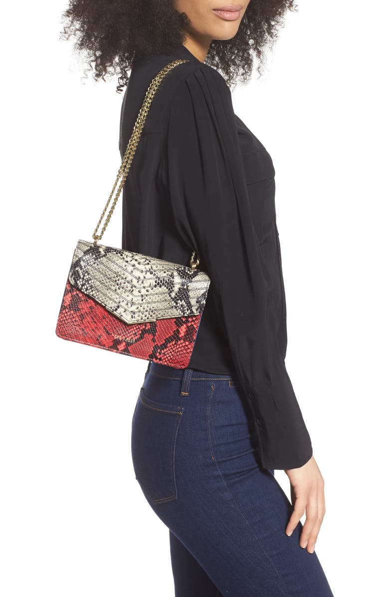 Ted Baker London Mini Belida Snake Embossed Leather Crossbody Bag, Alternate, color,