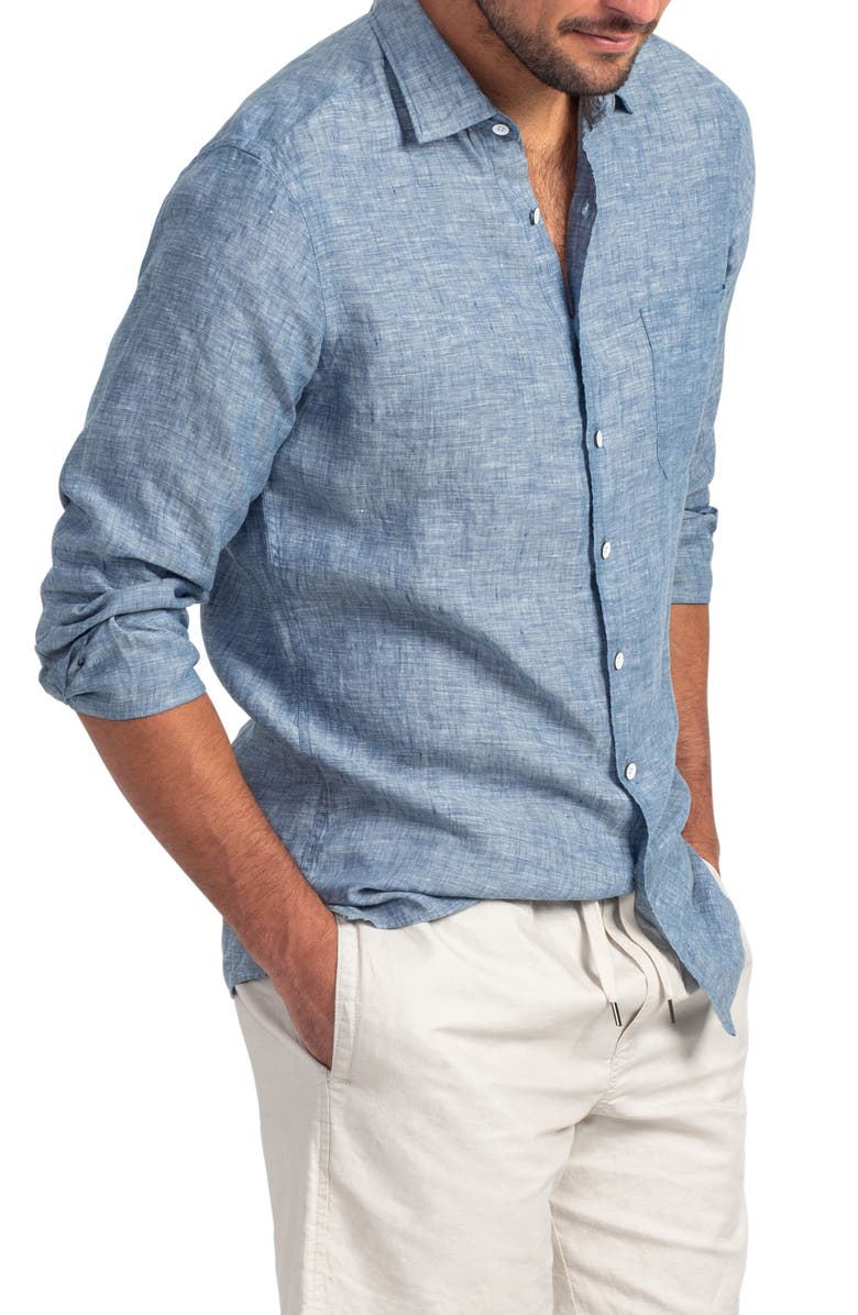Rodd & Gunn Chaffeys Regular Fit Linen & Hemp Button-Up Shirt, Alternate, color, 