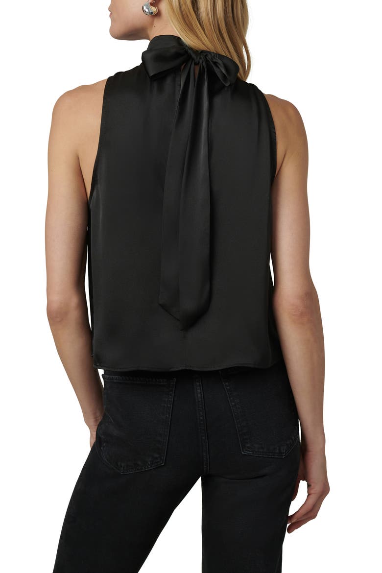 Satin Halter Top, Alternate, color, BLACK