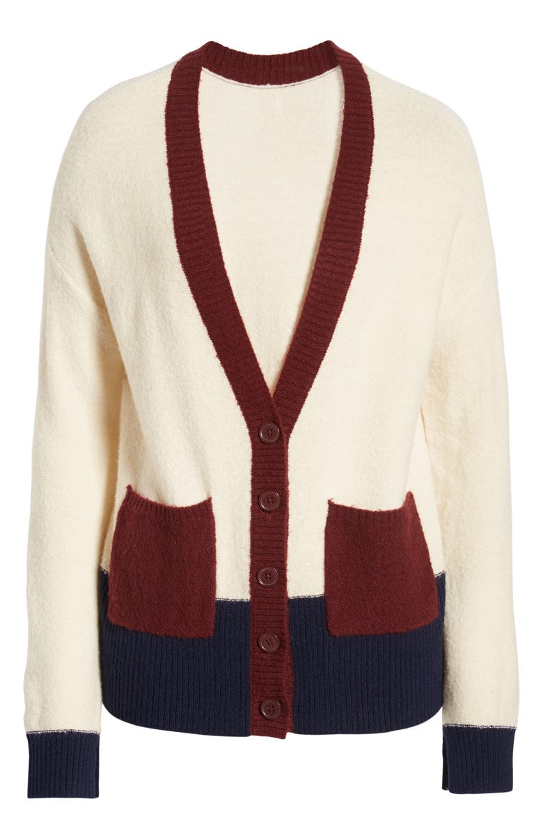 Treasure & Bond Colorblock V-Neck Cardigan, Alternate, color,