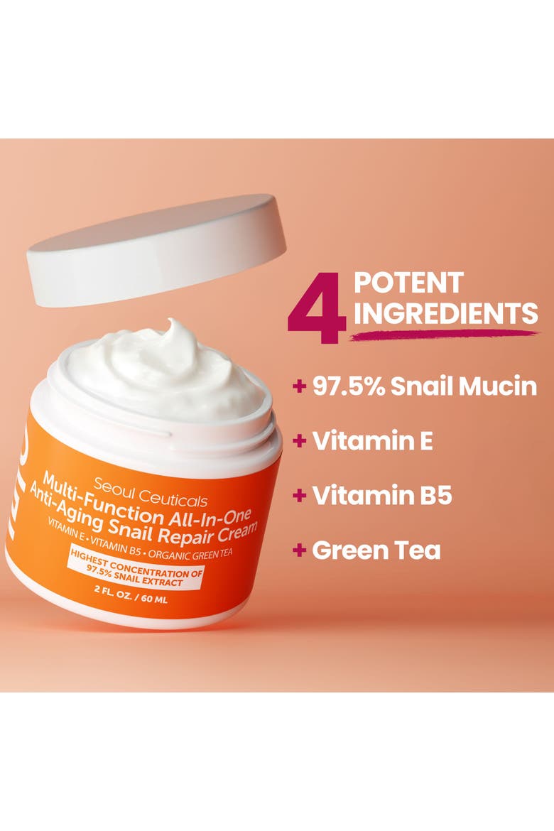 Korean Skincare Anti-Aging Snail Repair Cream, Alternate, color, Clear