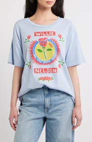 Daydreamer Willie Nelson Rose Label Graphic T-Shirt