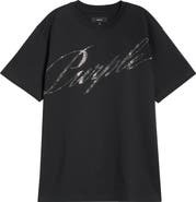 PURPLE BRAND Crystal Embellished Logo Graphic T-Shirt