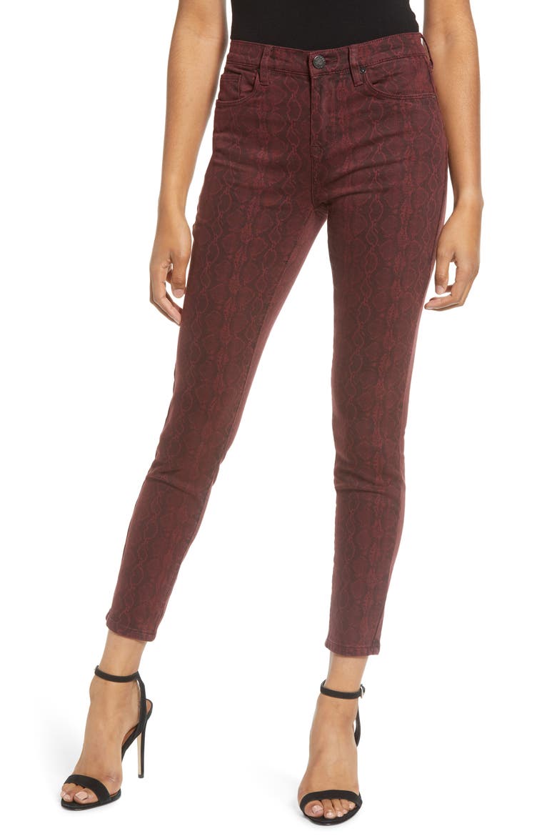 Snake Print Skinny Jeans, Main, color, RATTLED UP