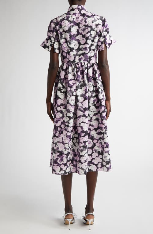 Shop Erdem Floral Matelassé Shirtdress In Havelock Blossom Lilac