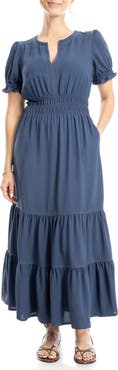 MAX STUDIO Tiered Crepe Maxi Dress