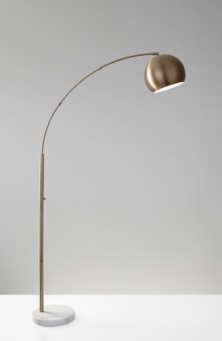 ADESSO LIGHTING Astoria Arc Floor Lamp, Alternate, color, Antique Brass