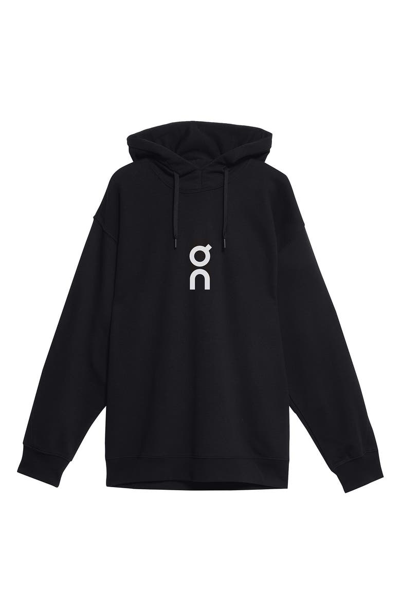 On Club Oversize Organic Cotton Blend Hoodie, Alternate, color, Black