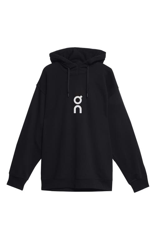 On Club Tennis Logo-print Cott-blend Jersey Hoodie In Black