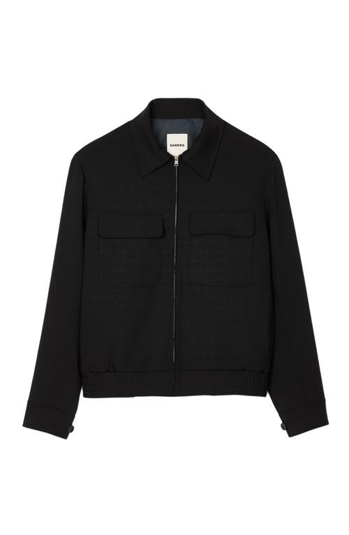 Sandro Zip-up Jacket In Black