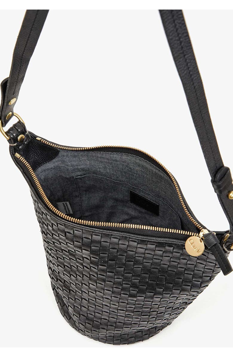 Clare V. Petite Jeanne Woven Leather Shoulder Bag, Alternate, color,