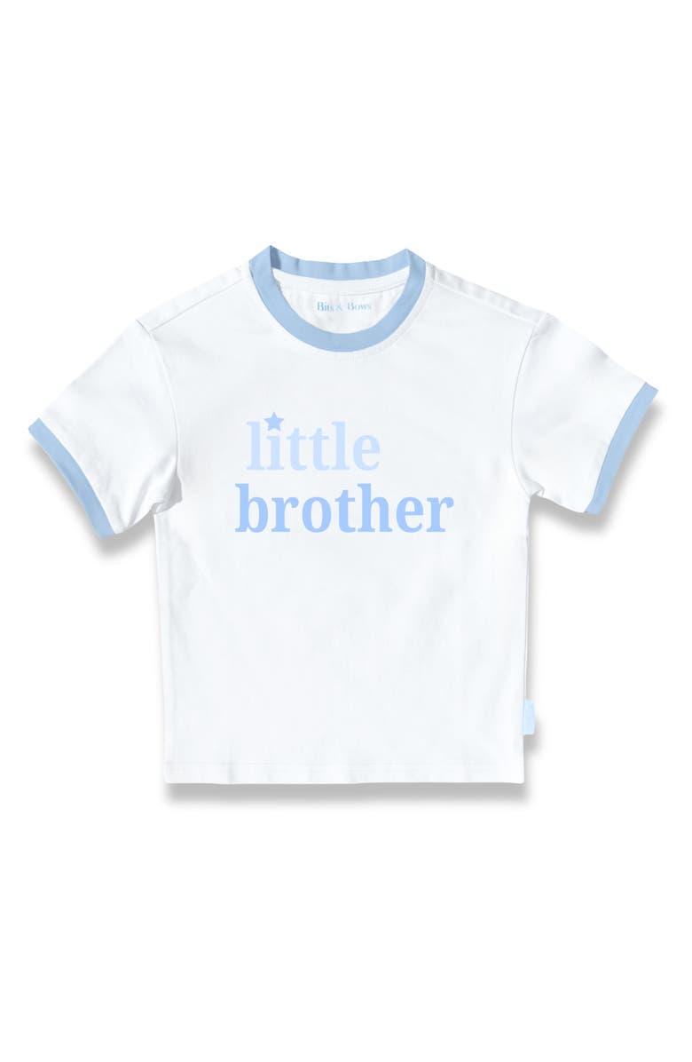 Bits & Bows Little Brother T-Shirt, Main, color, White/Blue