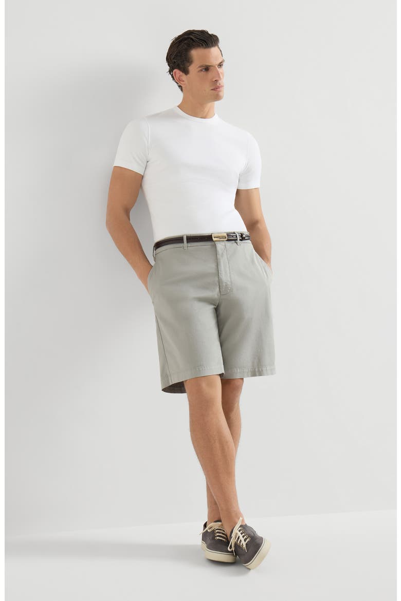 Garment-dyed Bermuda shorts, Alternate, color, Khaki