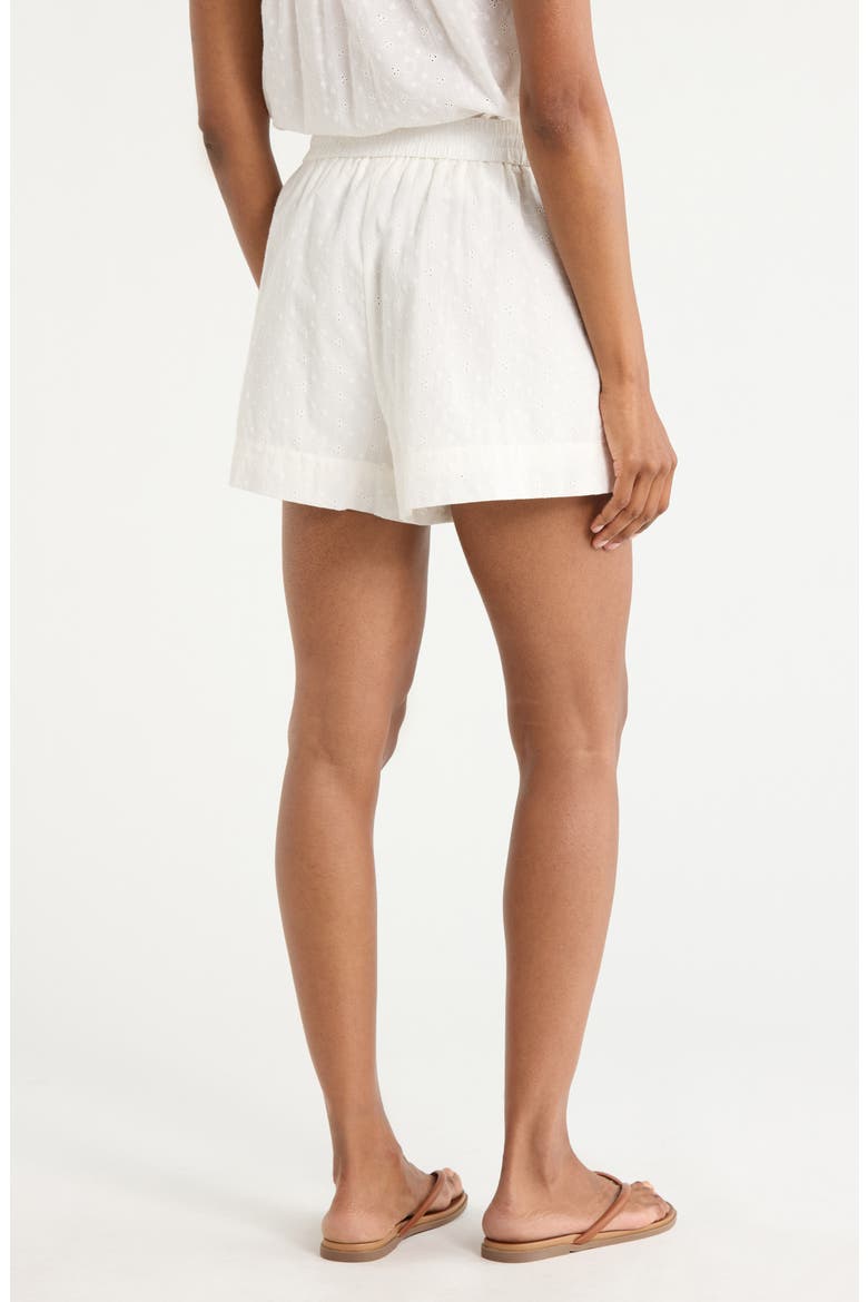 Cotton Eyelet Shorts, Alternate, color, IVORY EGRET