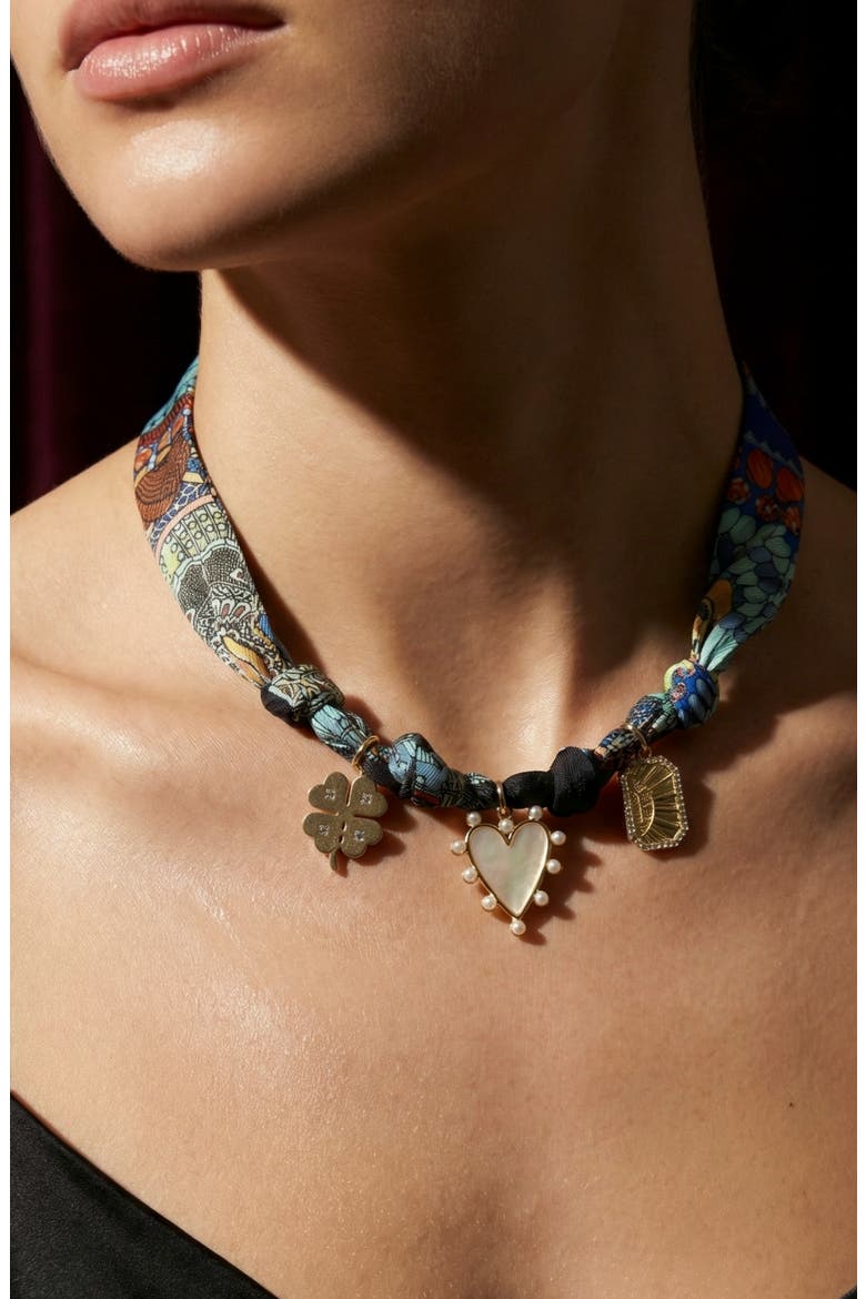 Addy Scarf Charm Necklace, Alternate, color, GOLD MULTI