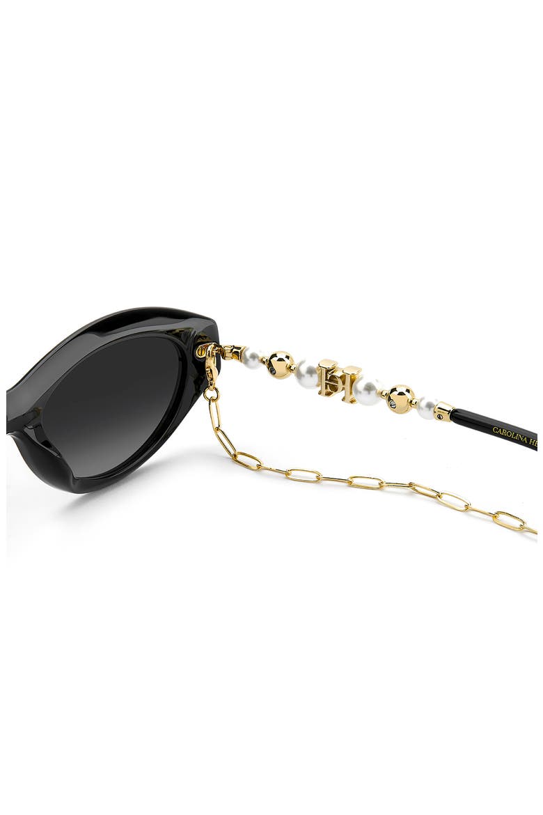 HER 0406/S 52mm Cat Eye Sunglasses, Alternate, color, BLACK/ DARK GREY SF