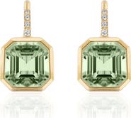 GOSHWARA Gossip Asscher-Cut Semiprecious Stone & Diamond Drop Earrings