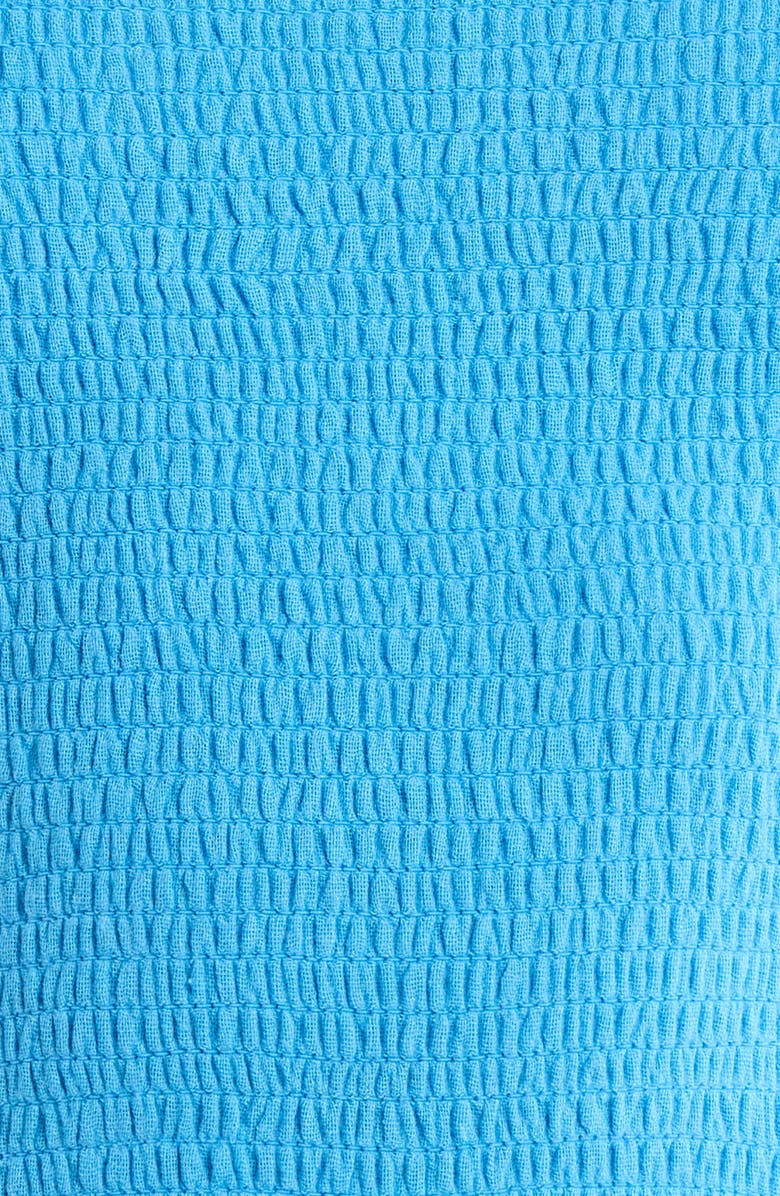 Elan Smocked Strapless Cover-Up Jumpsuit, Alternate, color, Sky Blue