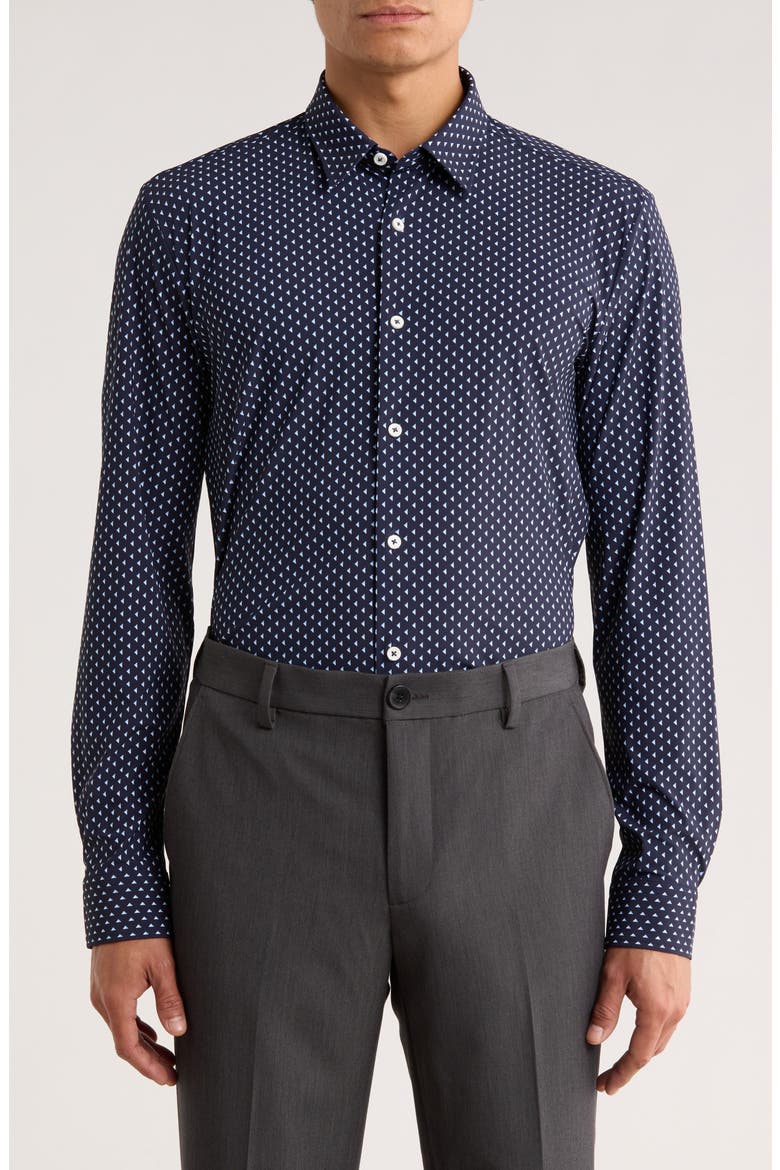 Roan Kent Long Sleeve Button-Up Shirt, Main, color, NAVY
