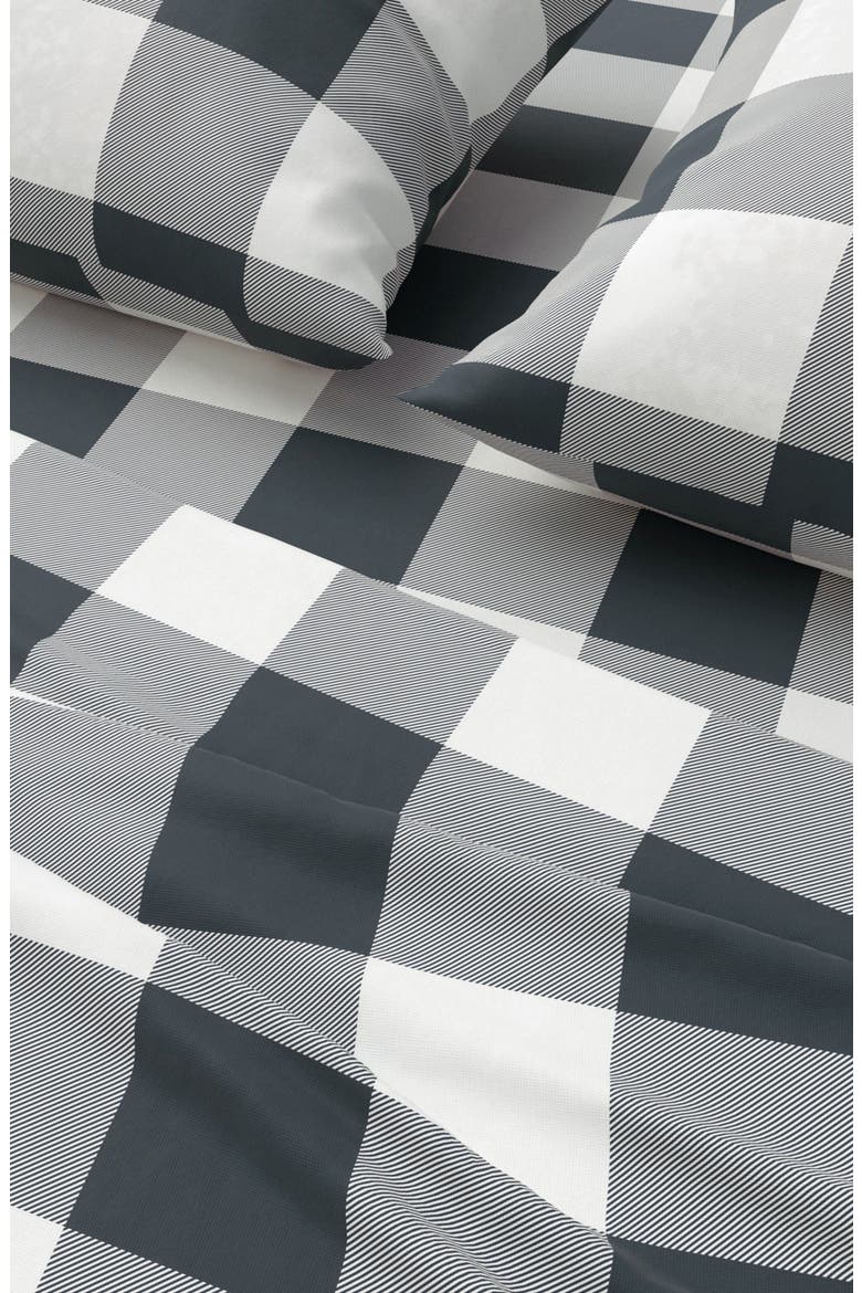 Turkish Cotton Flannel Plaid Sheet Set, Alternate, color, BUFFALO CHECK - NAVY