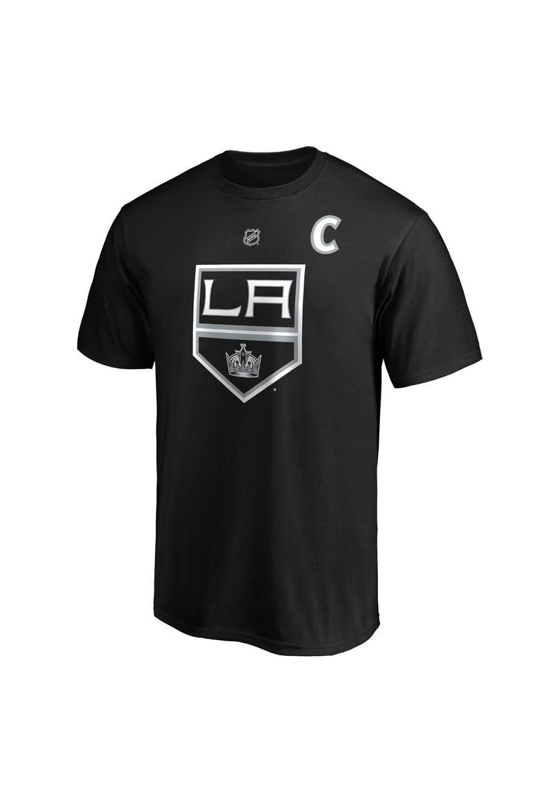 Men's Fanatics Branded Anze Kopitar Black Los Angeles Kings Team Authentic Stack Name & Number T-Shirt, Alternate, color, Black