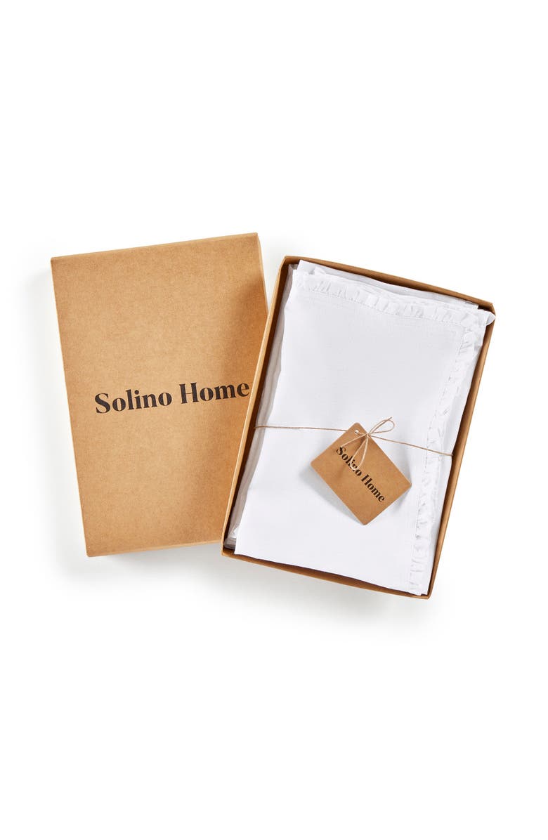 Solino Home Linen Dinner Napkins - Juliette Ruffle, 20" x 20", Alternate, color, White
