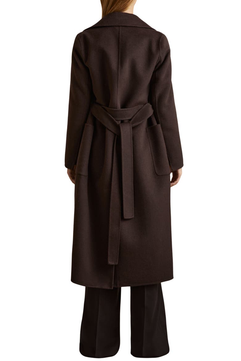 Lucia Tie Waist Wool Blend Coat, Alternate, color, CHOCOLATE